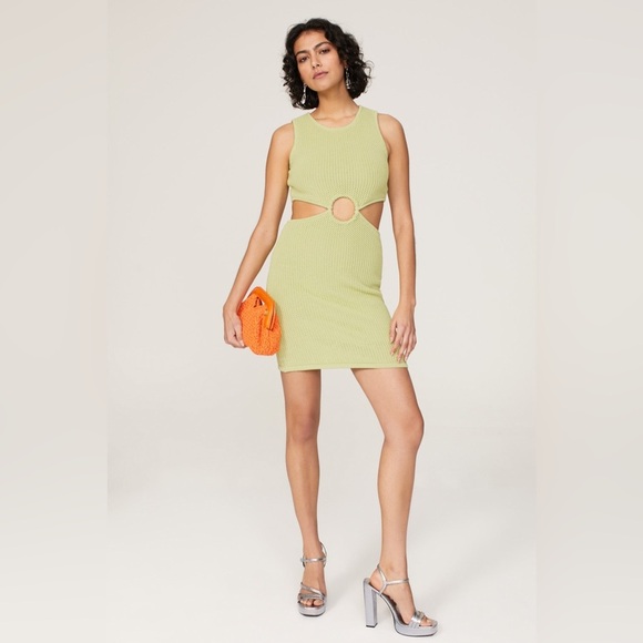Ronny Kobo Collective - Lime Green Crochet Cutout Mini Dress - Small RTR - Picture 1 of 11
